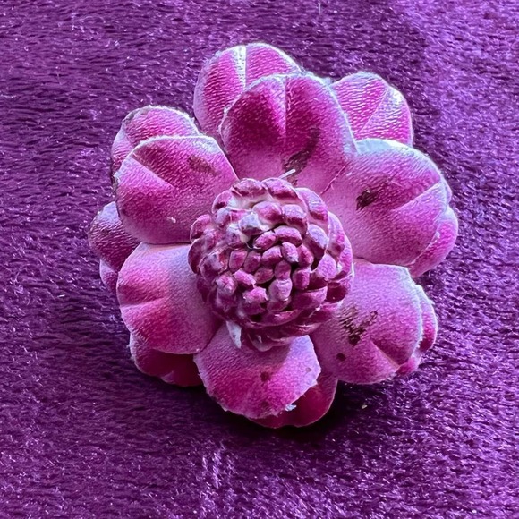 Rose Mauve Fabric Flower Costume Fashion Adjustable Ring, small - Picture 8 of 9